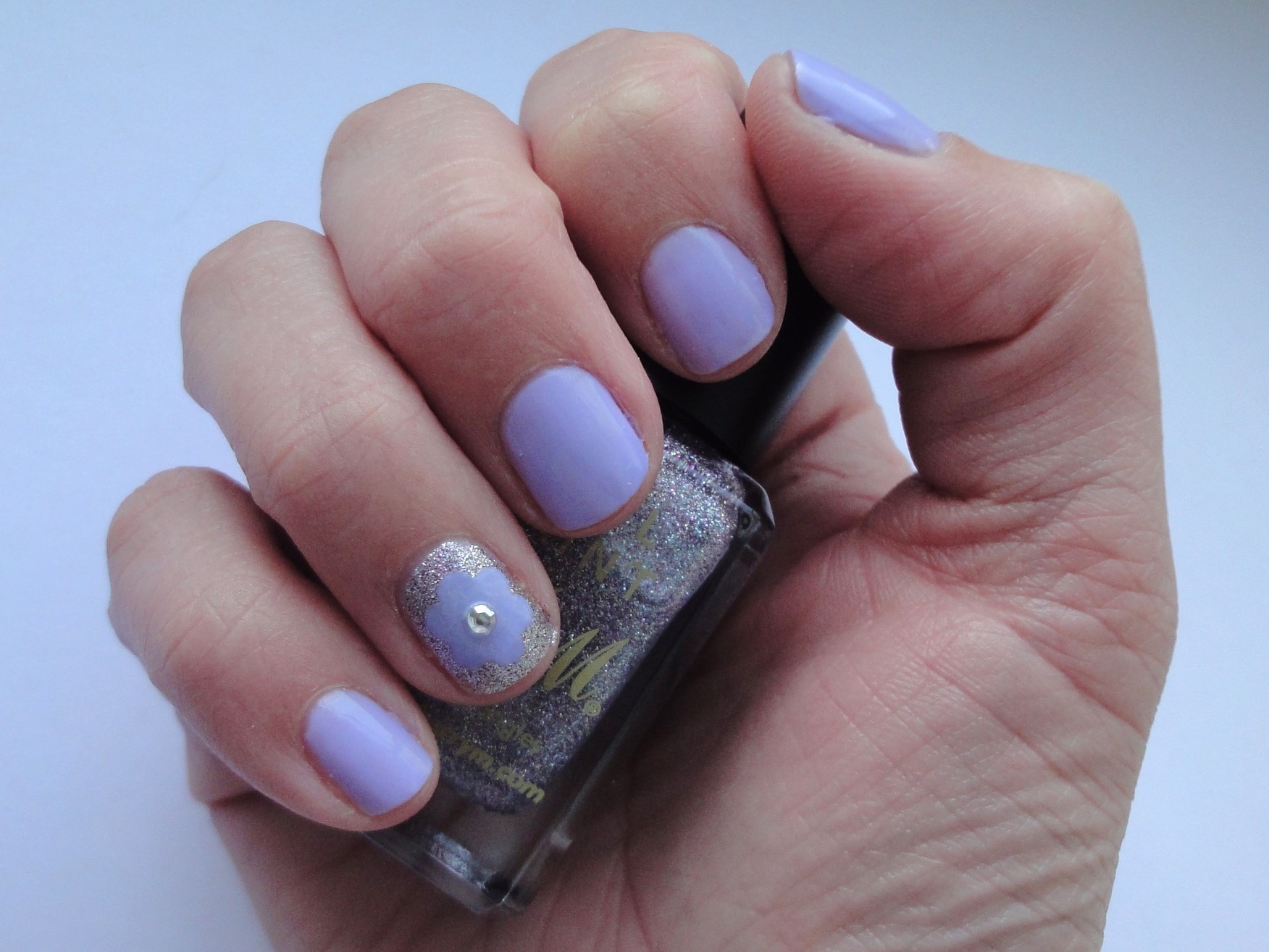 1. Lilac and White Floral Nail Art - wide 4