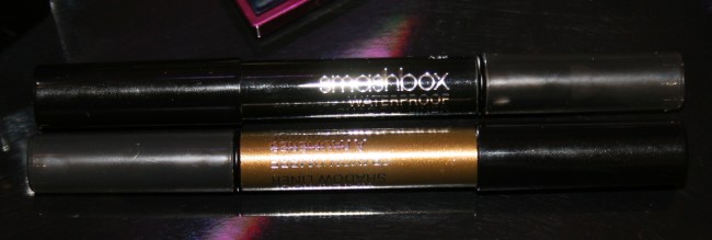 Smashbox Fade to Black Waterproof Shadow Liners: Blackest Black and Black Gold.