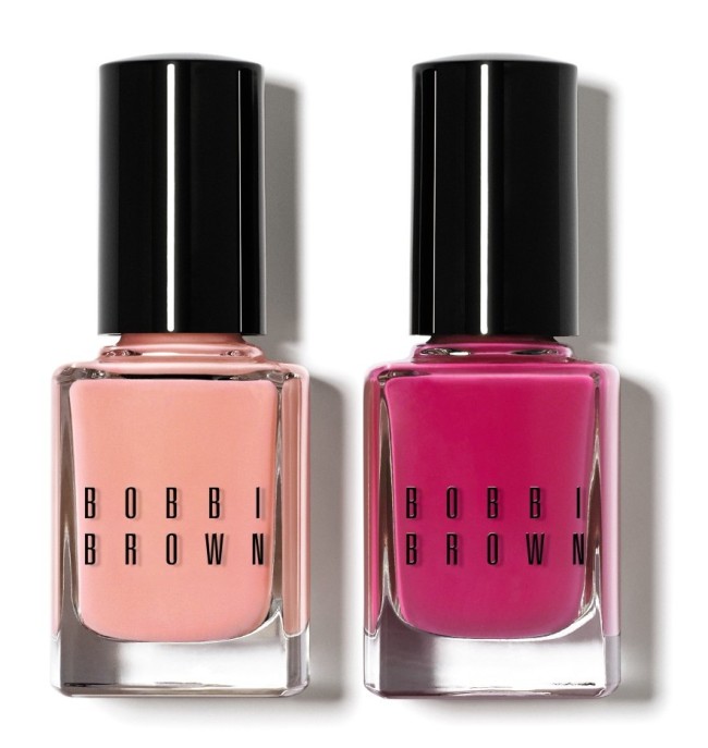 Bobbi Brown Pink Cloud and Pink Peony polishes. 