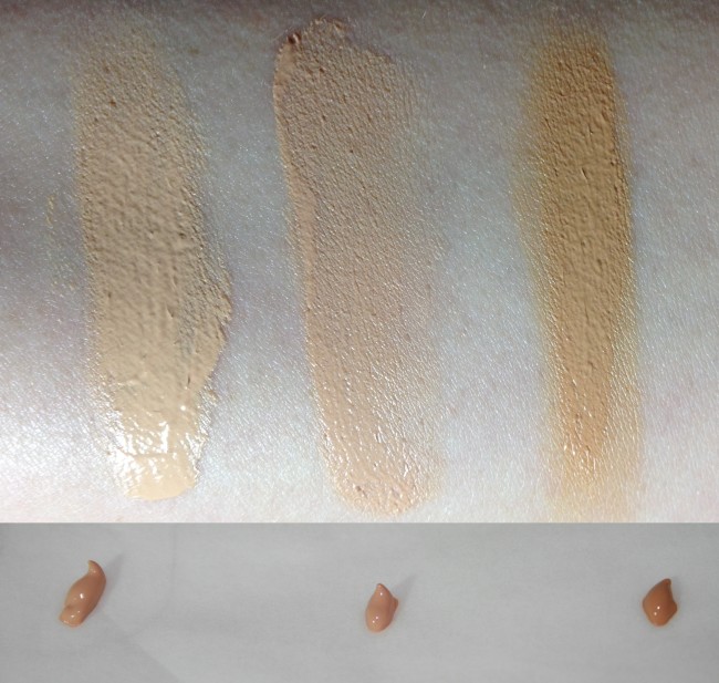 Benefit Big East swatches L-R: 03, 04 and 05