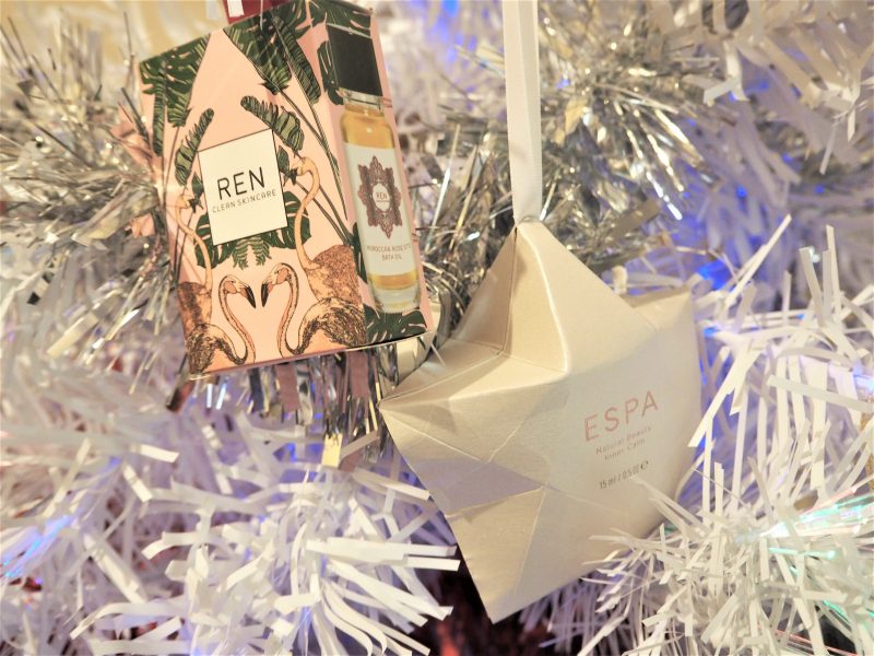 Christmas Tree Beauty Ornaments REN and ESPA