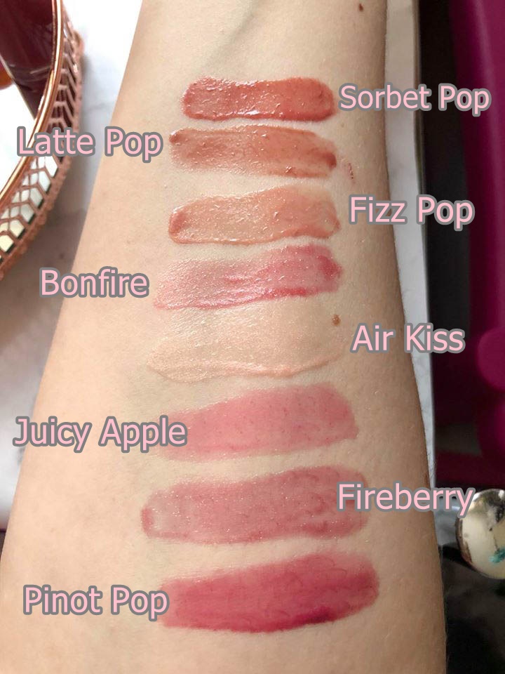 Clinique Pop Splash Lip Gloss and Hydration Swatches