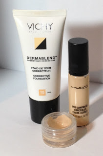 Custom Blend Concealer using Vichy Dermablend and Mac Pro Longwear