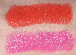 Louise Gray for TopShop Lipstick Swatches in Mexican Wave and Legend