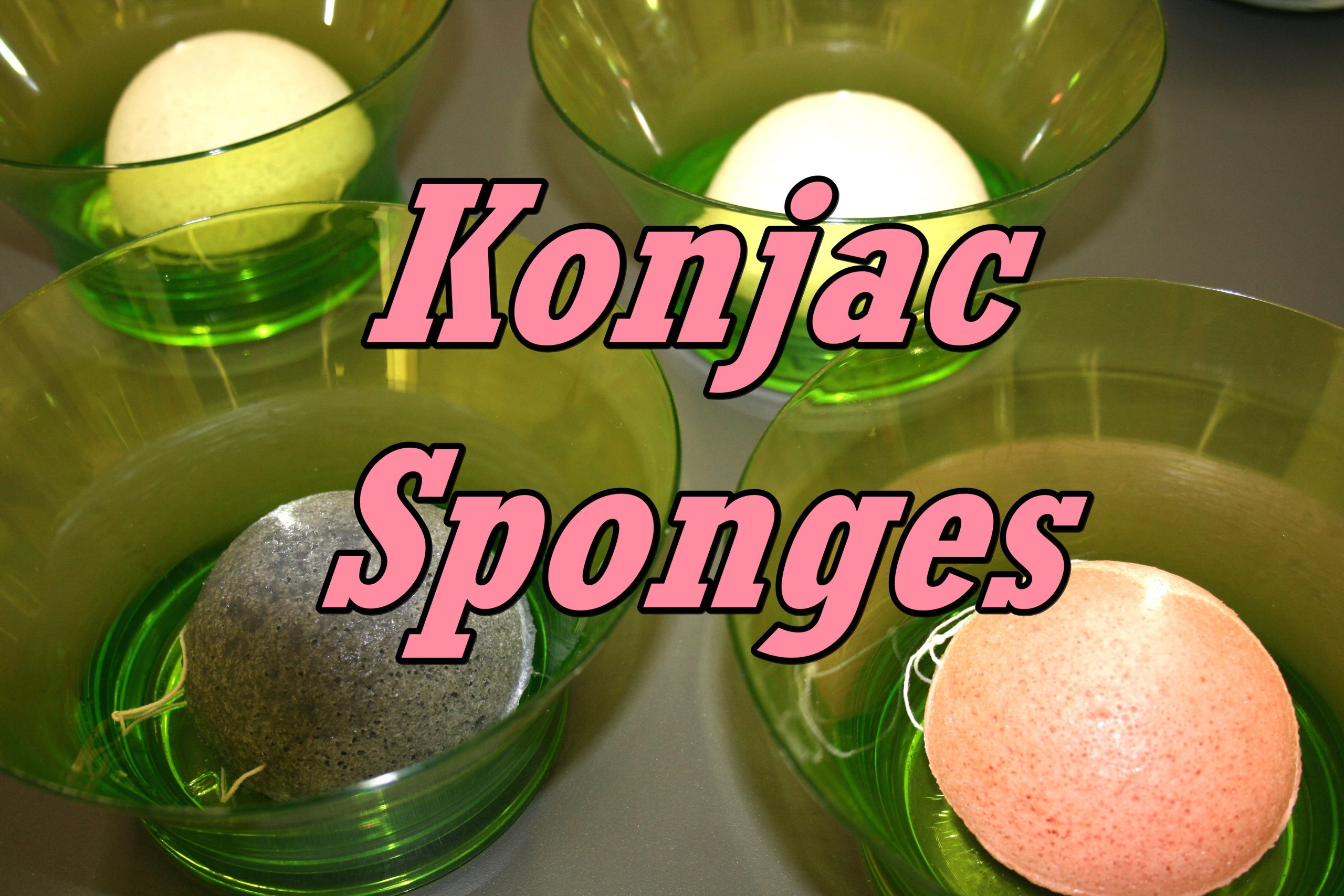 Konjac Sponges: French Green Clay, Bamboo Charcoal and Body Sponge