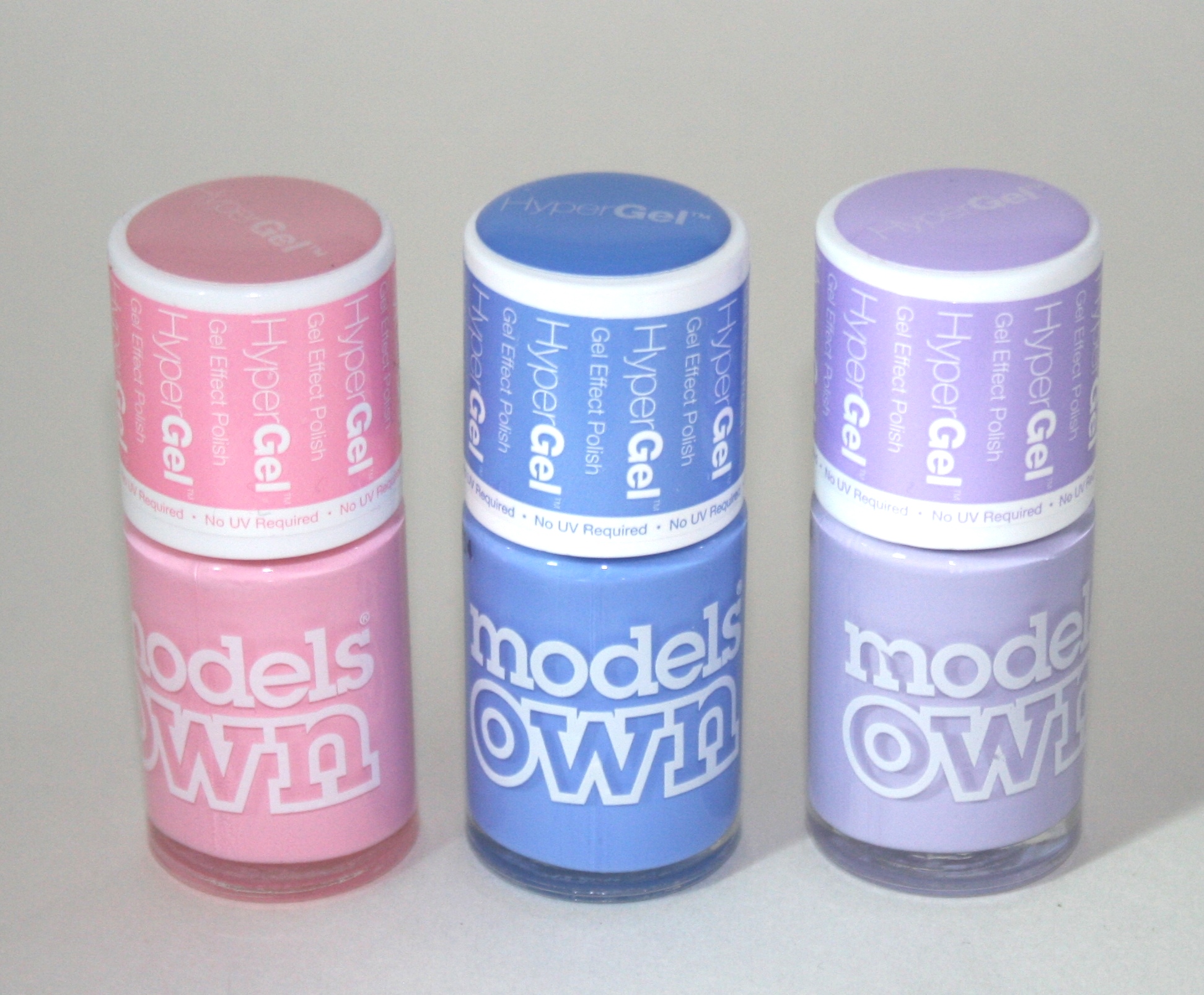 Models Own HyperGels in Cornflower Gleam, Lilac Sheen and Pink Veneer