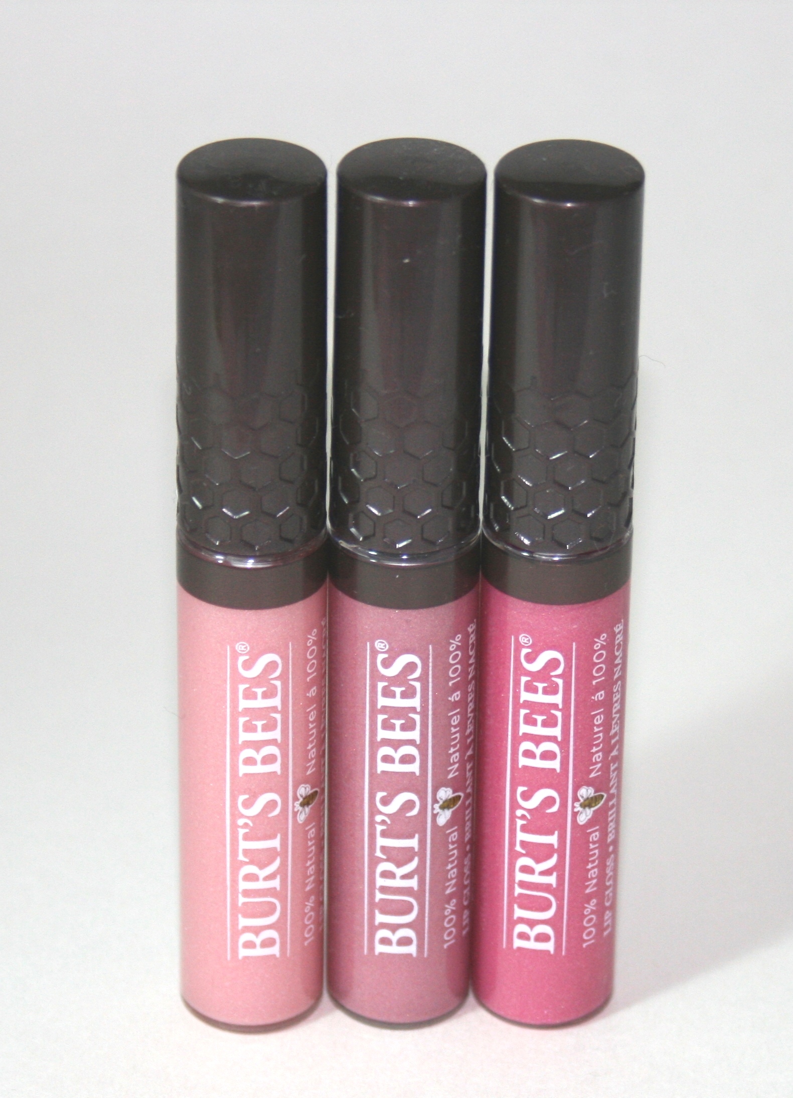 Burt’s Bees Natural Lip Glosses in Nearly Dusk, Rosy Dawn and Ocean Sunrise